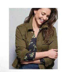 CABI Evans Jacket Olive Green Sz M #4497 EUC